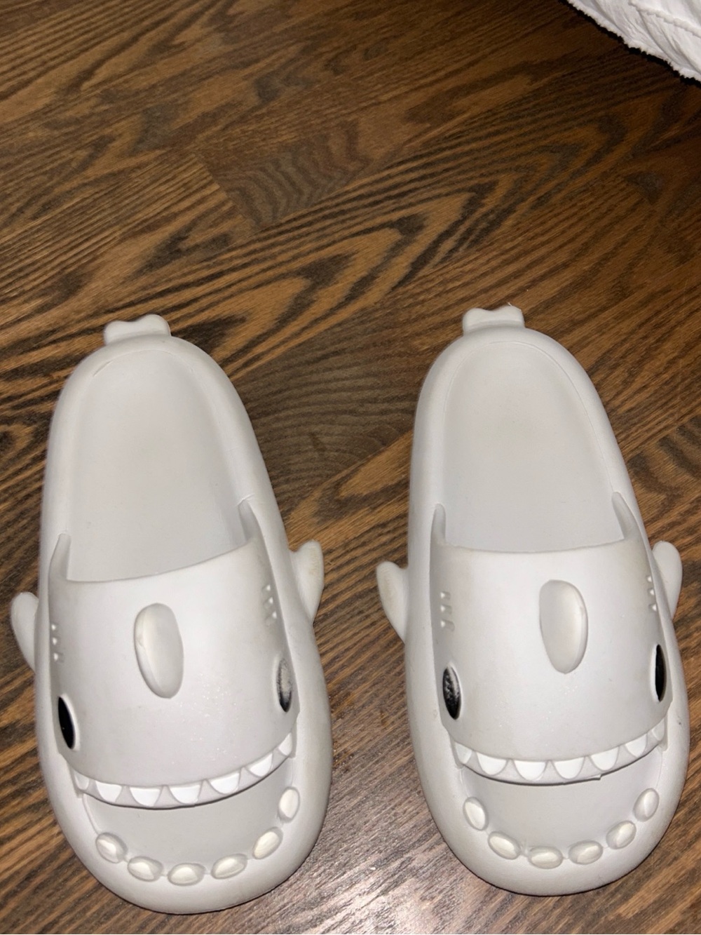 Grey/White Shark Clog Slip-On Slides